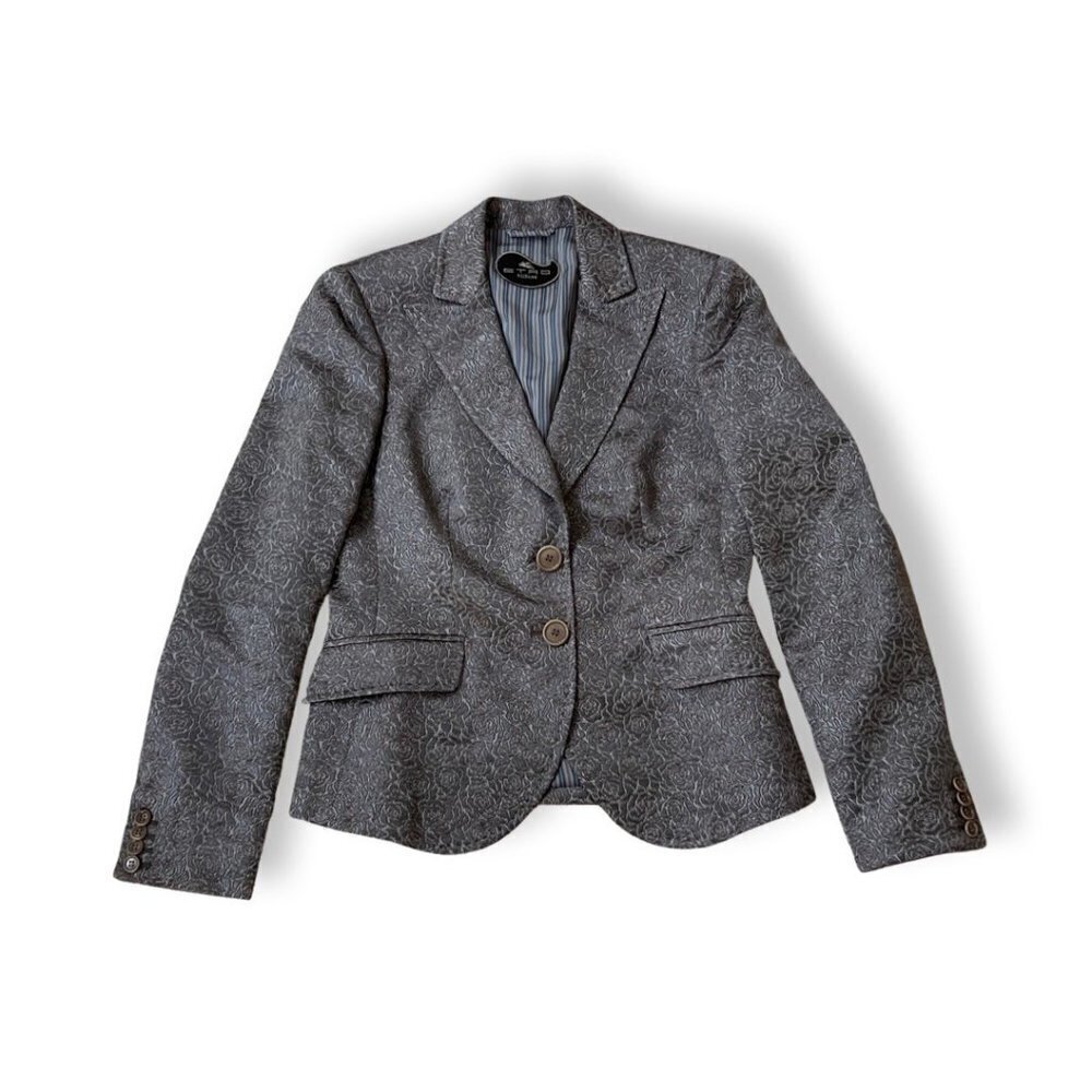 ETRO floral satin gray women blazer size 44 US 10